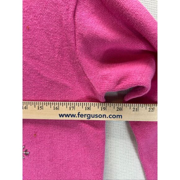 New Quacker Factory Pink Snowman Sequin Ugly Christmas Sweater S Holiday Y2K - Picture 9 of 12